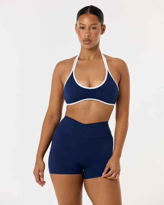 CSB Serenity Halter Crop | Navy Two Tone