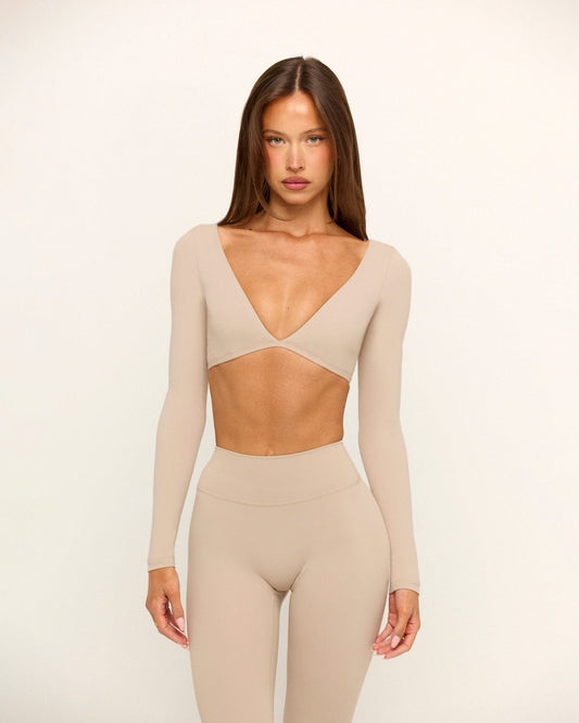 CSB Form Contour Long Sleeve Crop | Fawn