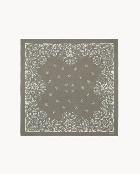 Grand Bandana Helia kaki chiné