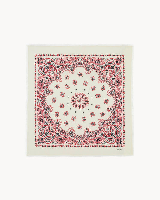 Grand Bandana Hachiko Western rouge corail