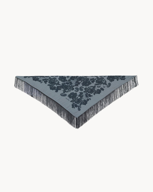 Petit Bandana Heli Lace Fringes gris flanelle