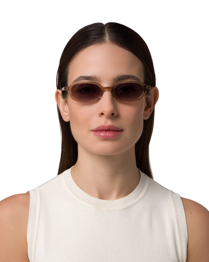 Carolyn - Clear Brown Sunglasses