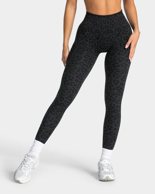 TEVEO Leggings Sculpt Scrunch Contrastline "Leo nero"