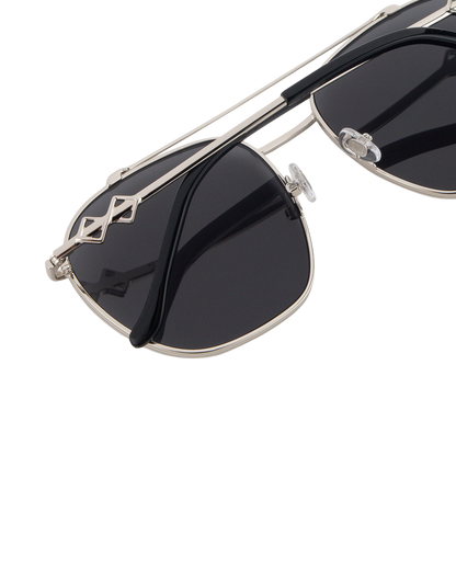 Ella - Black on Silver Sunglasses