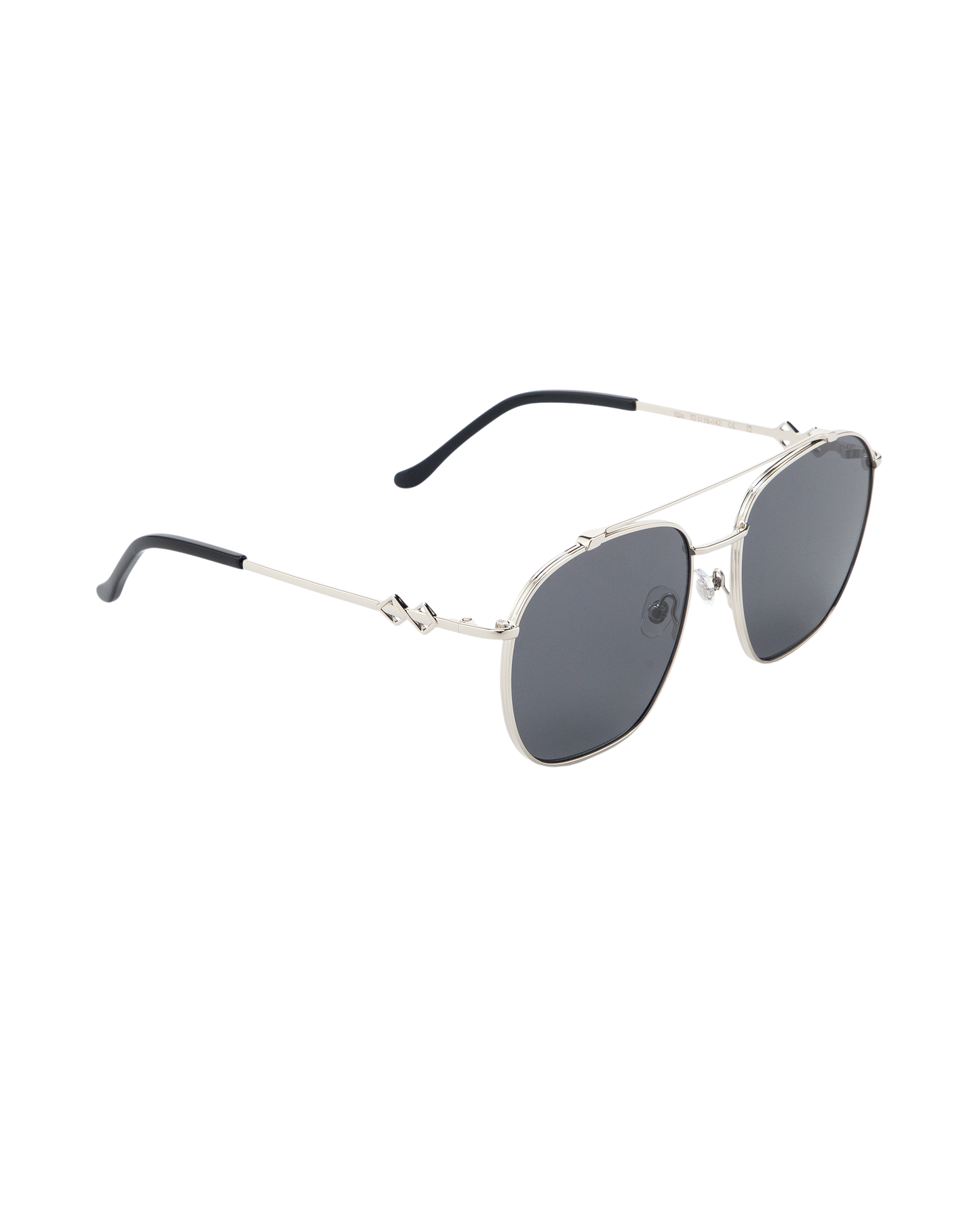 Ella - Black on Silver Sunglasses