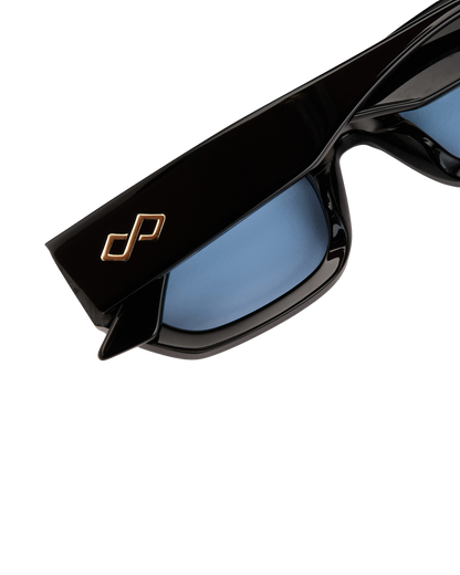 Ivy - Blue on Black Sunglasses