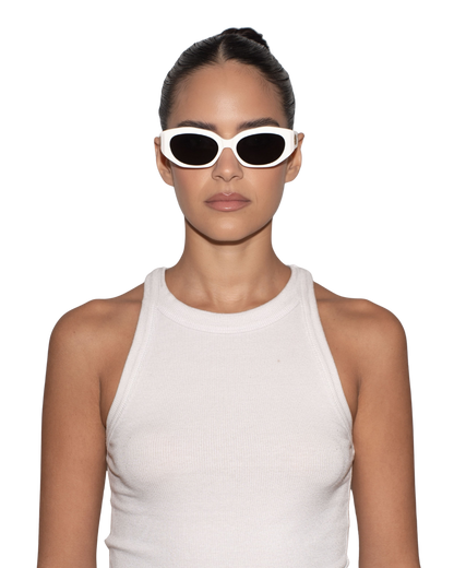 Blair - Cream on Black Sunglasses