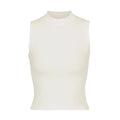 Skims Cotton Jersey Mock Neck Tank Bone