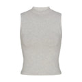 Skims Cotton Jersey Mock Neck Tank Light Heather Grey