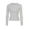 Skims Cotton Jersey Long Sleeve T-Shirt Light Heather Grey