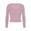 Skims Cotton Jersey Scoop Neck Long Sleeve Top Dusk