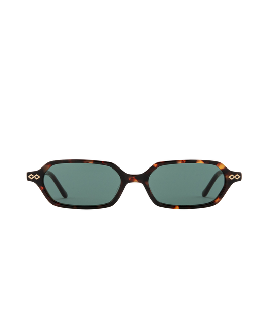 Sara - Green on Tortoise Sunglasses