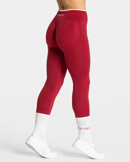 TEVEO Leggings Sculpt Scrunch Contrastline "Ciliegia"