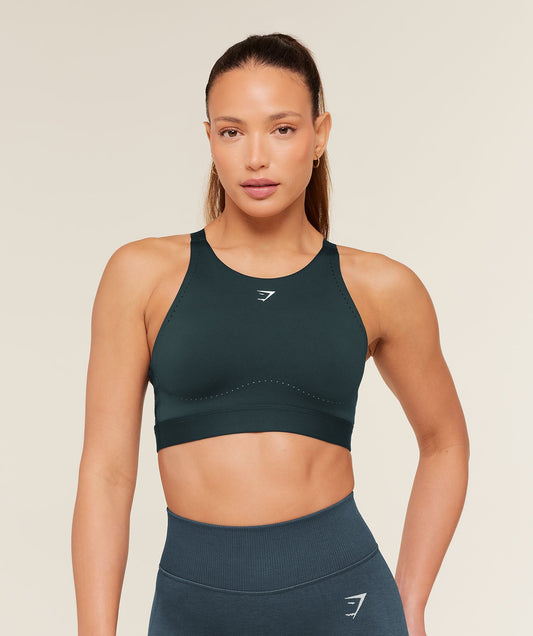 Gymshark High Coverage Support Sports Bra Deep Petrol Blue