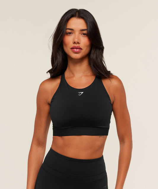 Gymshark High Coverage Support Sports Bra  Black