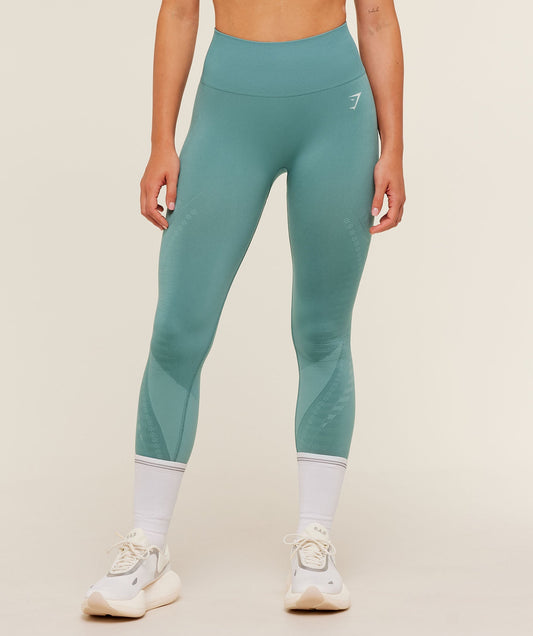 Gymshark Running Seamless Leggings - Storm Blue