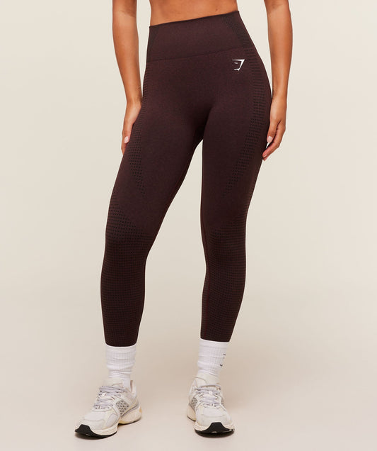 Gymshark Vital Seamless 2.0 Leggings - Rich Maroon/Marl